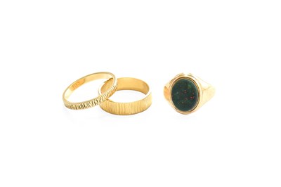 Lot 408 - Three Rings, comprising of an 18 carat gold...