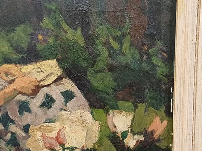 Lot 342 - Richard Crabbe (1927-2010) Woman reading in a...