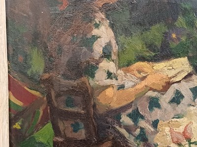 Lot 342 - Richard Crabbe (1927-2010) Woman reading in a...
