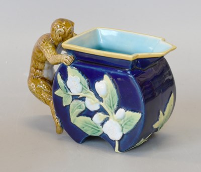 Lot 263 - A Victorian Minton Majolica Monkey Cream Jug,...