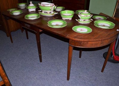 Lot 460 - Late George III mahogany D-end dining table, 235cm extended