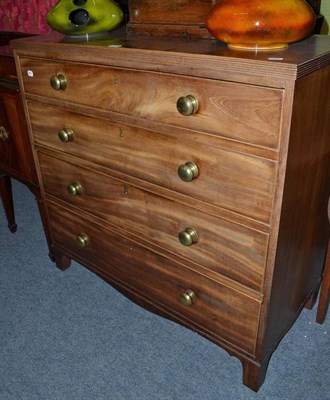 Lot 462 - A 19th century mahogany straight front four-drawer chest