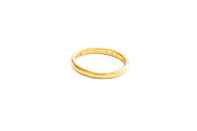 Lot 380 - A 22 Carat Gold Band Ring, finger size K