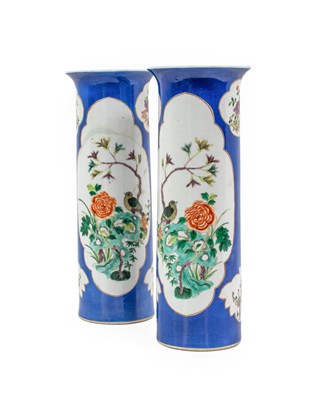 Lot 98 - A Pair of Chinese Porcelain Sleeve Vases,...