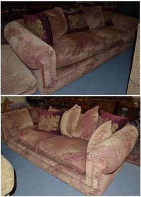 Lot 465 - Two modern four seater sofas and a three seater sofa (3)