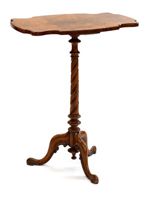 Lot 1266 - A Victorian Walnut Occasional Table, on twist...