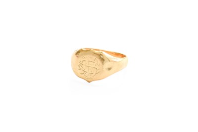 Lot 413 - An 18 Carat Gold Signet Ring, engraved with...