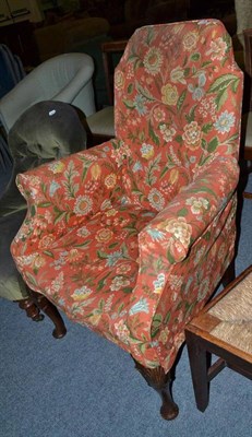 Lot 472 - A Georgian wing back chair