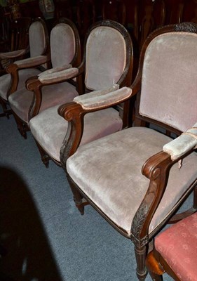 Lot 478 - Set of four late 19th century French armchairs