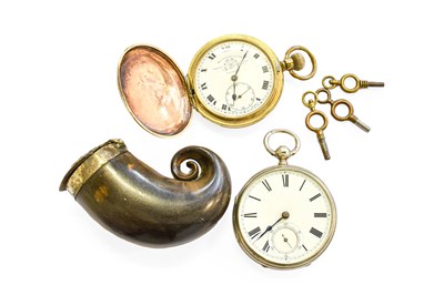 Lot 462 - A Full Hunter Gold Plated Pocket Watch,...