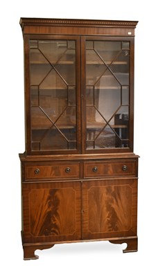 Lot 1164 - A Reproduction Inlaid Mahogany Astragal Glazed...