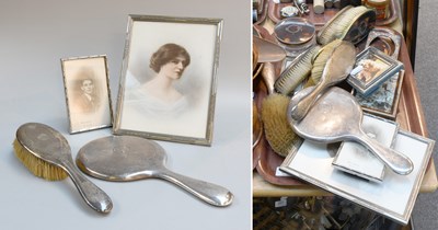 Lot 320 - Silver Dressing Table Items, silver and silver...