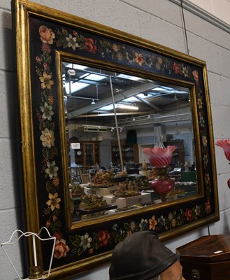 Lot 1237 - An Italian Hand Painted and Parcel Gilt Mirror,...