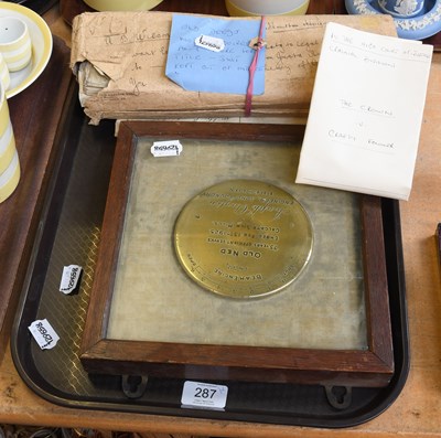Lot 287 - Old Ned Beau English Plaque, 73 years...