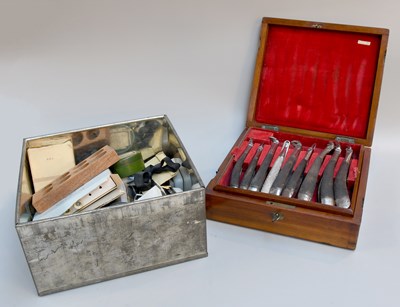 Lot 324 - A Mahogany Case of 19th Century Dentists Tools,...