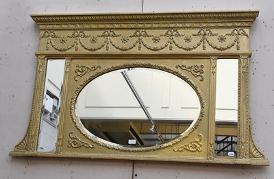 Lot 1176 - A Regency Style Gilt Wood Over Mantle Mirror,...