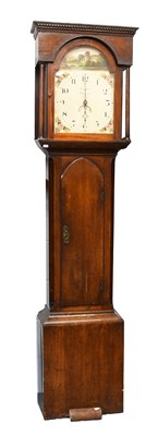 Lot 1309 - An Oak Thirty Hour Painted Dial Longcase Clock,...