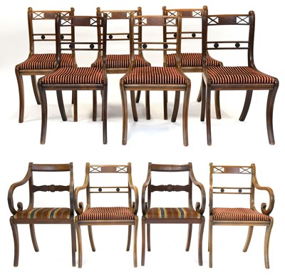 Lot 1175 - A Set of Eight Regency Mahogany Dining Chairs,...