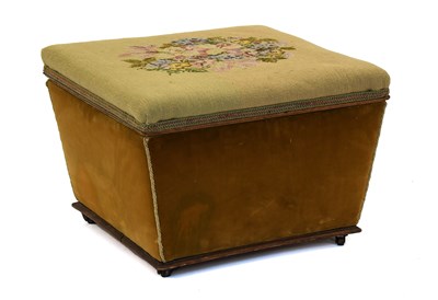 Lot 1189 - A Victorian Needlework Box Ottoman, of square...