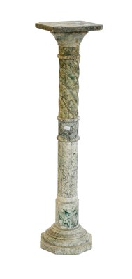 Lot 1305 - A Marble Column, the square top with canted...