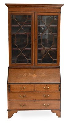 Lot 1317 - A George III Inlaid Mahogany Astragal Glazed...