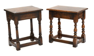 Lot 1231 - Two 18th Century Style Oak Joint Stools, 39cm...