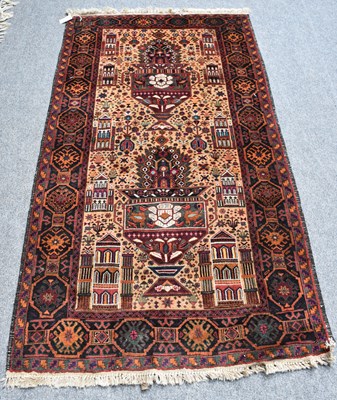 Lot 1220 - Baluch Rug, the camel field with two large...