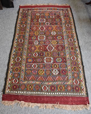 Lot 1224 - Kuchan Kurd Flatweave, the field of bands of...