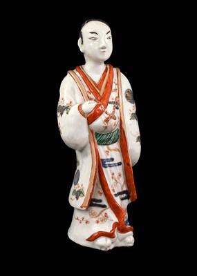 Lot 212 - An Imari Porcelain Figure of a Gentleman, Edo...