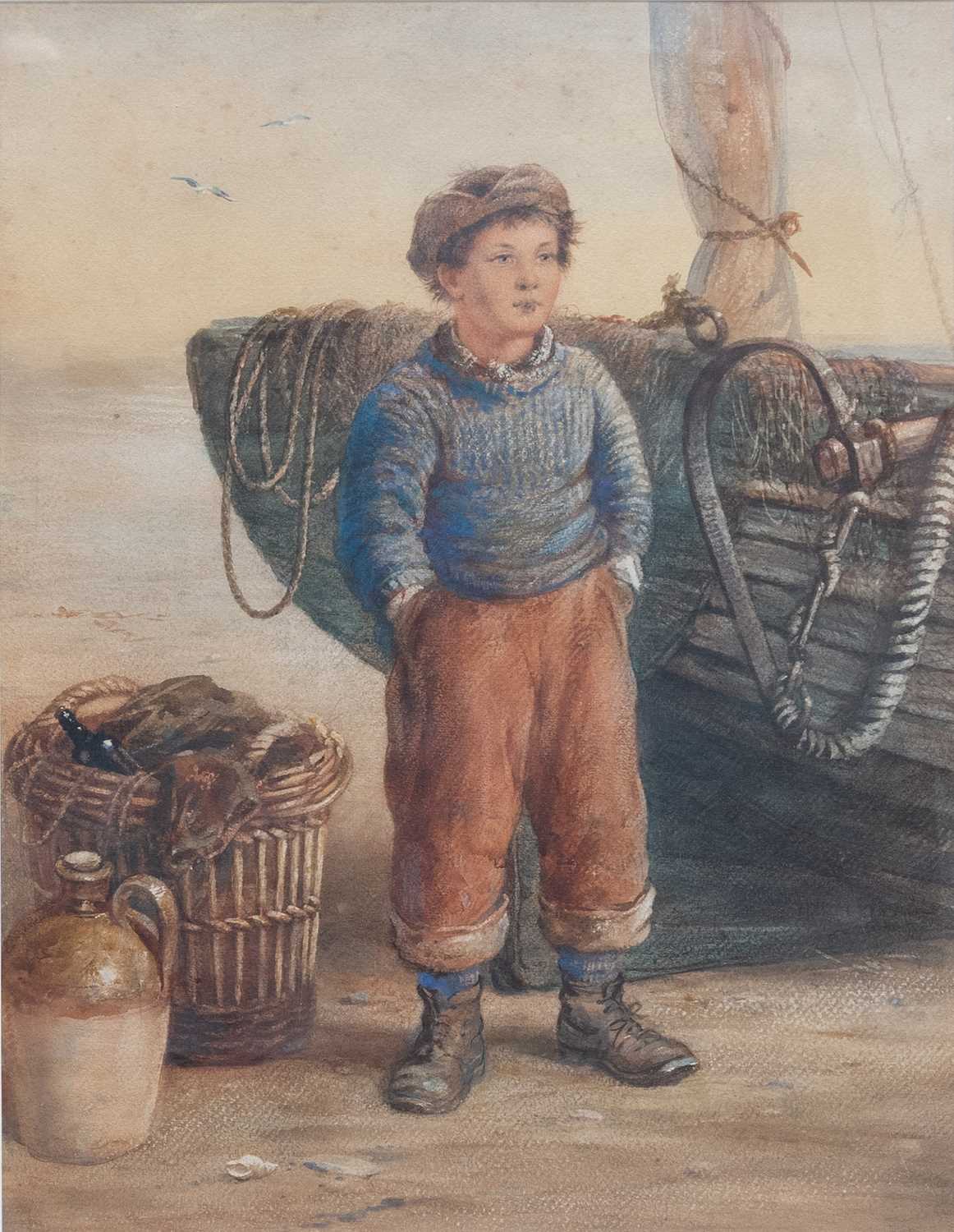 Lot 1038 - James Drummond (1816-1877) Young fisherman...