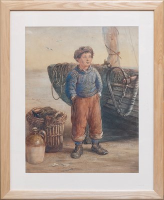 Lot 1038 - James Drummond (1816-1877) Young fisherman...
