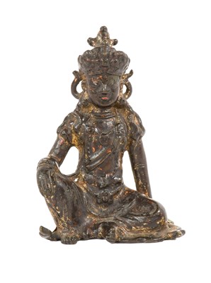 Lot 184 - A Chinese Gilt Lacquered Bronze Figure of...
