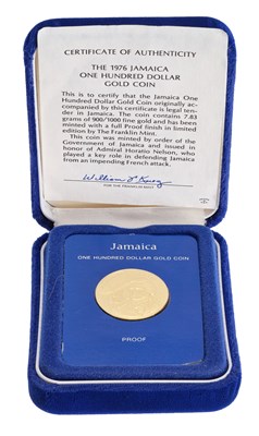 Lot 209 - Jamaica, Proof One Hundred Dollars 1976, obv....