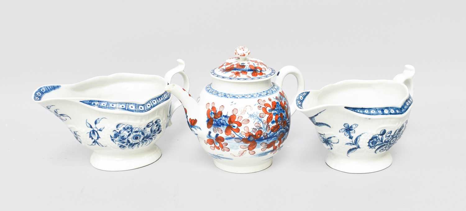 Lot 6 - A Near Pair of Worcester Porcelain Sauceboats,...