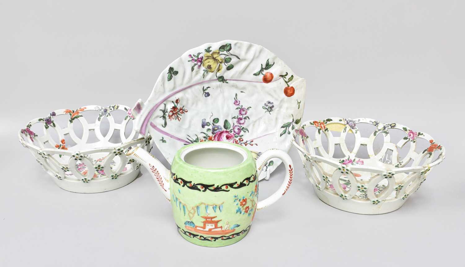 Lot 8 - A Pair of Worcester Porcelain Baskets, circa...