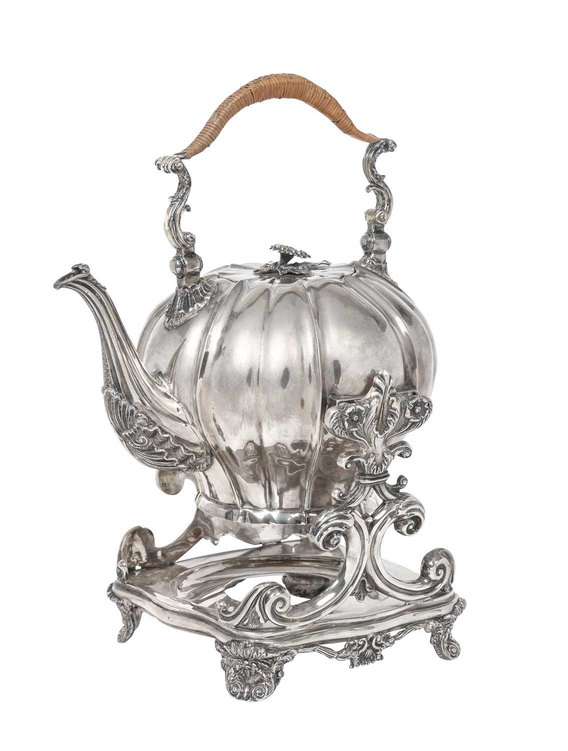 Lot 2320 - A George V Silver Kettle and Stand