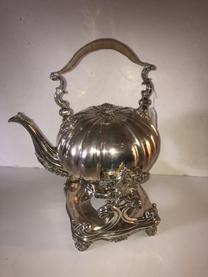 Lot 2320 - A George V Silver Kettle and Stand