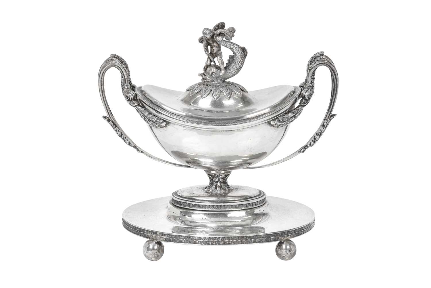 Lot 2267 - A Spanish Silver Sauce-Tureen, Cover and Stand