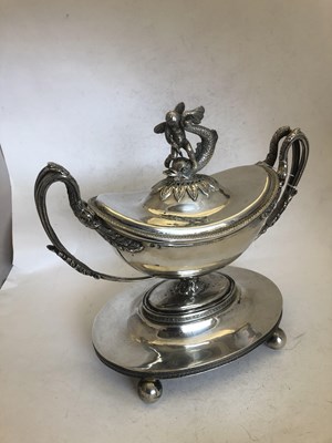 Lot 2267 - A Spanish Silver Sauce-Tureen, Cover and Stand