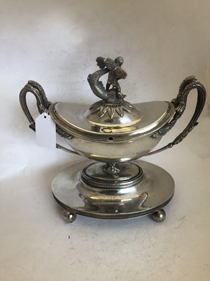 Lot 2267 - A Spanish Silver Sauce-Tureen, Cover and Stand