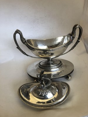 Lot 2267 - A Spanish Silver Sauce-Tureen, Cover and Stand