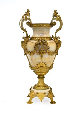 Lot 540 - A French Gilt Metal Mounted Onyx Vase, in...
