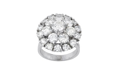 Lot 2094 - A Diamond Cluster Ring the central raised...