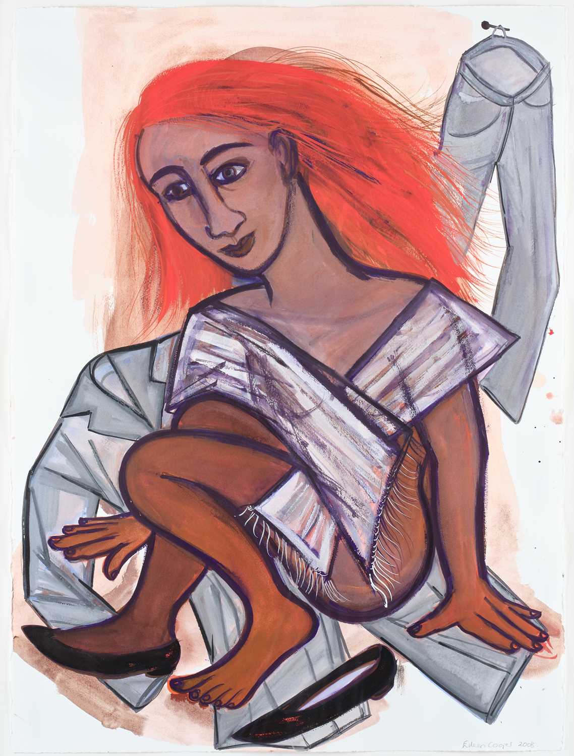 Lot 426 - Eileen Cooper OBE, RA (b.1953) Crouching nude...
