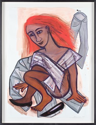 Lot 426 - Eileen Cooper OBE, RA (b.1953) Crouching nude...