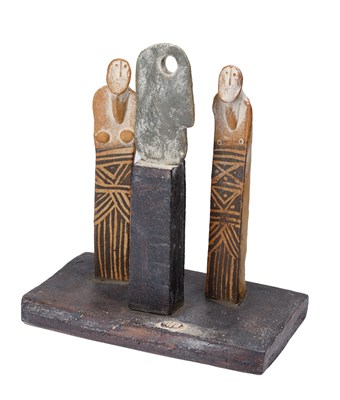 Lot 6 - John Maltby (1936-2020): Two Figures Looking...