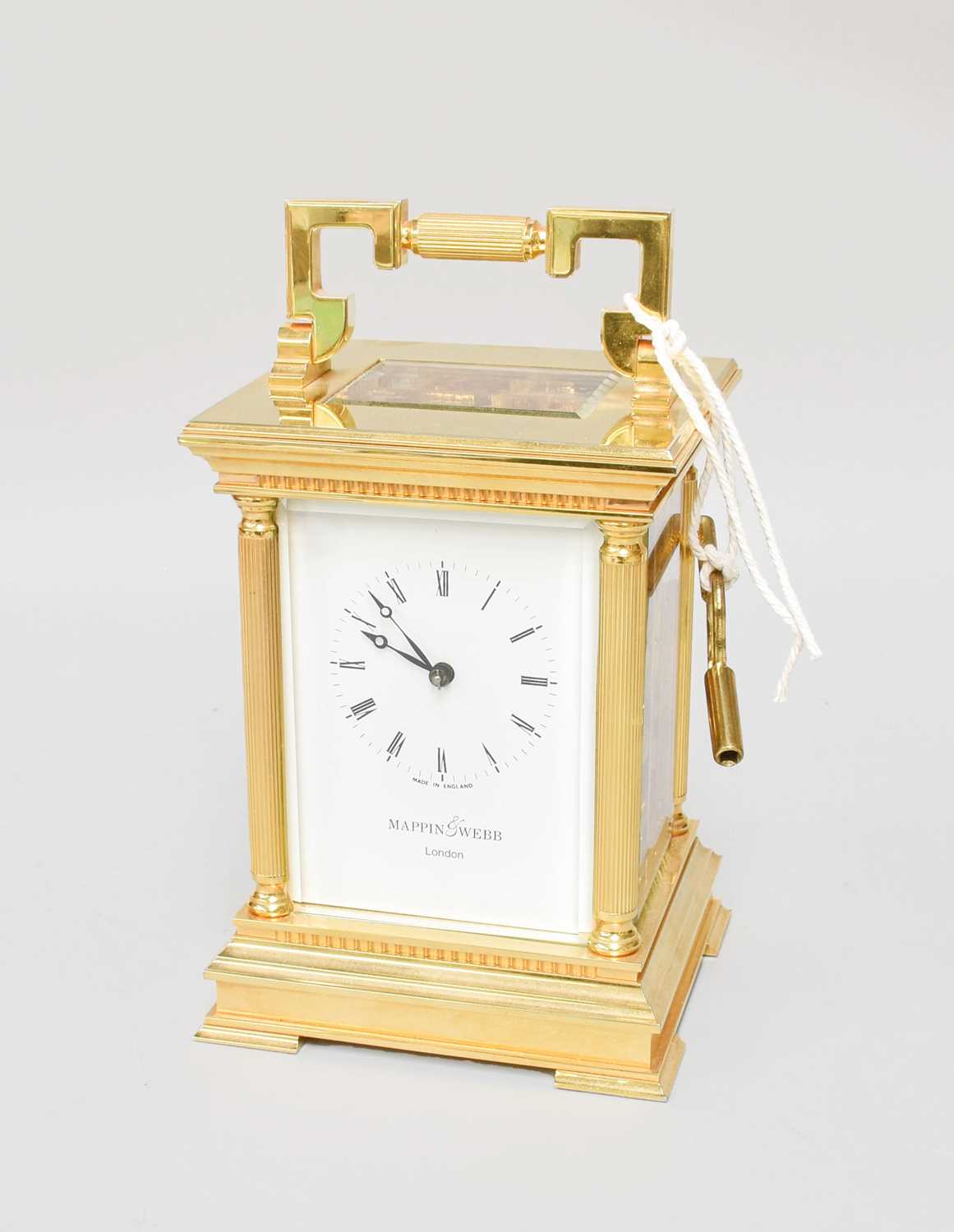 Lot 18 - A Brass Striking Carriage Clock, retailed by...