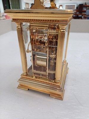 Lot 18 - A Brass Striking Carriage Clock, retailed by...