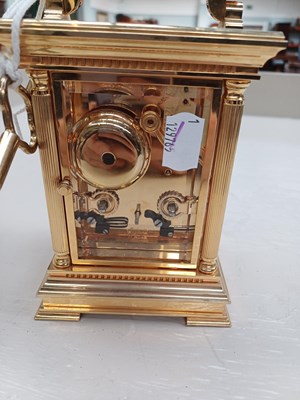 Lot 18 - A Brass Striking Carriage Clock, retailed by...