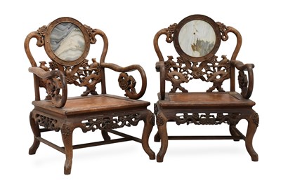 Lot 87 - An Eight-Piece Suite of Chinese Hardwood or...